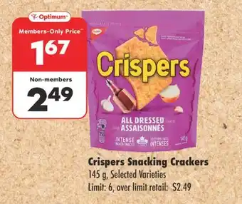 Wholesale Club CRISPERS SNACKING CRACKERS, 145 9 offer