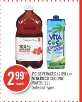 Shoppers Drug Mart PC BEVERAGES (1.89L) or VITA COCO COCONUT WATER (1L) offer