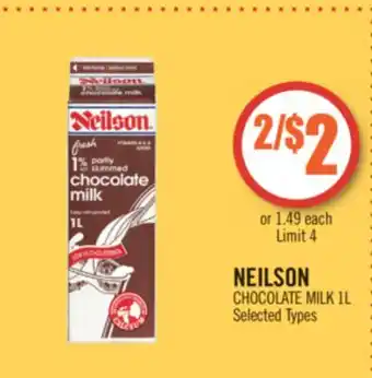 Shoppers Drug Mart NEILSON CHOCOLATE MILK offer