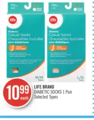 Shoppers Drug Mart LIFE BRAND DIABETIC SOCKS offer