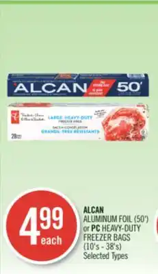 Shoppers Drug Mart ALCAN ALUMINUM FOIL (50') or PC HEAVY-DUTY FREEZER BAGS (10's - 38's) offer
