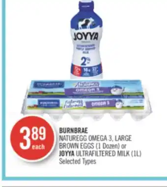 Shoppers Drug Mart BURNBRAE NATUREGG OMEGA 3, LARGE BROWN EGGS (1 Dozen) or JOYYA ULTRAFILTERED MILK (1L) offer