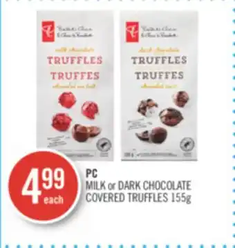 Shoppers Drug Mart PC MILK or DARK CHOCOLATE COVERED TRUFFLES offer