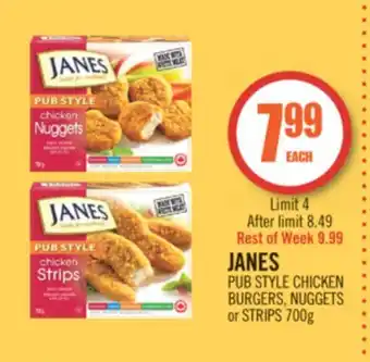 Shoppers Drug Mart JANES PUB STYLE CHICKEN BURGERS, NUGGETS or STRIPS offer