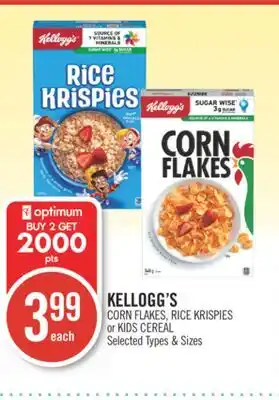 Shoppers Drug Mart KELLOGG'S CORN FLAKES, RICE KRISPIES or KIDS CEREAL offer