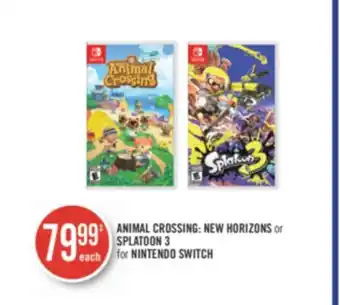 Shoppers Drug Mart ANIMAL CROSSING: NEW HORIZONS or SPLATOON 3 for NINTENDO SWITCH offer