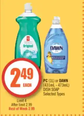 Shoppers Drug Mart PC (1L) or DAWN (431mL - 473mL) DISH SOAP offer
