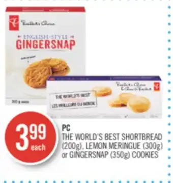 Shoppers Drug Mart PC THE WORLD'S BEST SHORTBREAD (200g), LEMON MERINGUE (300g) or GINGERSNAP (350g) COOKIES offer