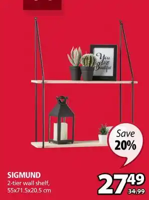 JYSK Sigmund 2-tier wall shelf offer