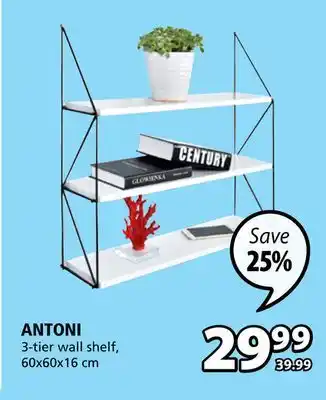 JYSK ANTONI 3-tier wall shelf offer