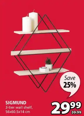JYSK SIGMUND 3-tier wall shelf offer