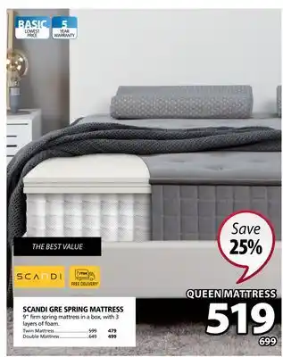 JYSK SCANDI GRE SPRING MATTRESS offer