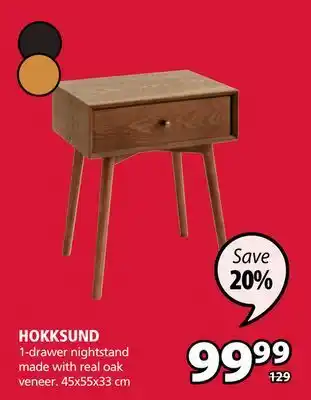 JYSK Hokksund nightstand offer