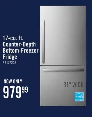 The Brick Hisense 17 Cu. Ft. Counter-Depth Bottom-Mount Refrigerator - RB17A2CSE offer