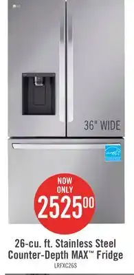 The Brick LG 26 Cu. Ft. Smart Counter-Depth MAX Refrigerator with Dual Ice Makers - LRFXC2606S offer