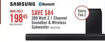 The Brick Samsung 2.1 Soundbar with Subwoofer and Wireless Subwoofer offer