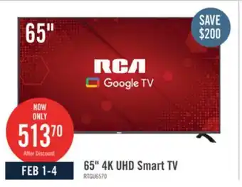 The Brick RCA 65 4K HDR Smart Google TV offer