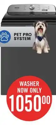 The Brick Maytag 5.4 Cu. Ft. Pet Pro Top-Load Washer - MVW6500MBK offer
