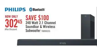 The Brick Philips 2.1-Channel Soundbar with Wireless Subwoofer offer