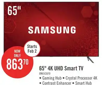 The Brick Samsung 65 CU7000 4K Crystal UHD TV offer