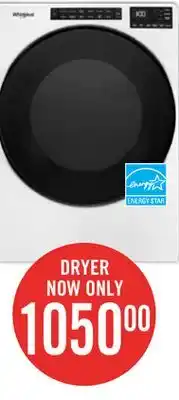 The Brick Whirlpool 7.4 Cu. Ft. Electric Dryer with Wrinkle Shield - YWED5605MW offer