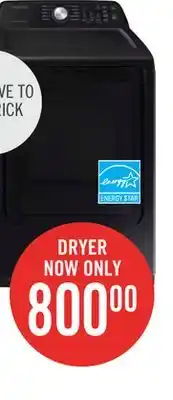 The Brick Samsung 7.4 Cu. Ft. Smart Electric Dryer with Sensor Dry - DVE47CG3500VAC offer