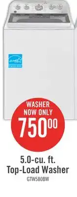 The Brick GE 5 Cu. Ft. Top-Load Washer with SaniFresh - GTW580BMRWS offer