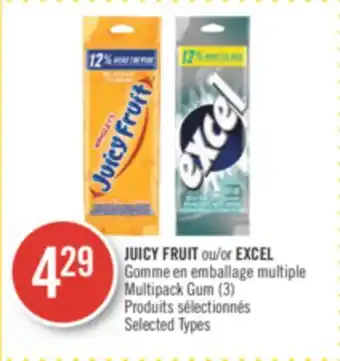 Pharmaprix JUICY FRUIT or EXCEL multiple Multipack Gum (3) offer