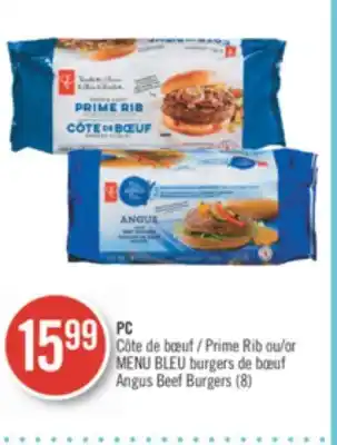 Pharmaprix PC Prime Rib or BLUE MENU Angus Beef Burgers offer