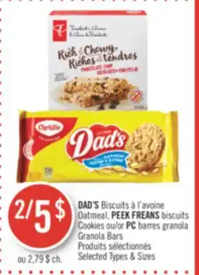 Pharmaprix DAD'S Oatmeal, PEEK FREANS Cookies or PC Granola Bars offer