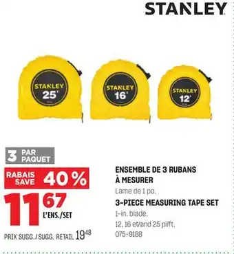BMR ENSEMBLE DE 3 RUBANS À MESURER offer