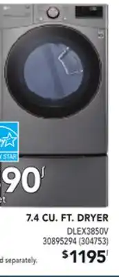 Réno Dépôt LG 7.4 CU. FT. DRYER offer