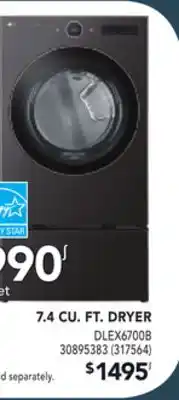 Réno Dépôt LG 7.4 CU. FT. DRYER offer