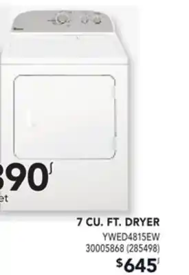 Réno Dépôt WHIRLPOOL 7 CU. FT. DRYER offer