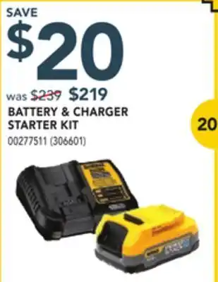 Réno Dépôt DEWALT BATTERY AND CHARGER STARTER KIT offer