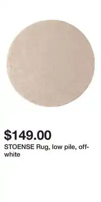 IKEA STOENSE Rug, low pile, off-white offer