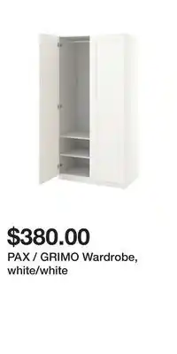 IKEA PAX / GRIMO Wardrobe, white/white offer