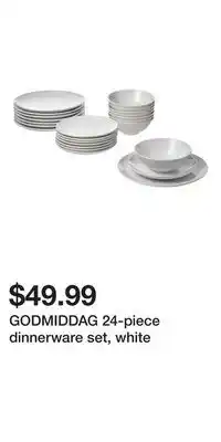 IKEA GODMIDDAG 24-piece dinnerware set, white offer