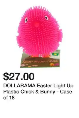 Dollarama DOLLARAMA Easter Light Up Plastic Chick & Bunny - Case of 18 offer