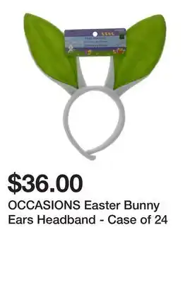 Dollarama OCCASIONS Easter Bunny Ears Headband - Case of 24 offer