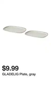 IKEA GLADELIG Plate, gray offer