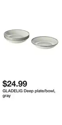 IKEA GLADELIG Deep plate/bowl, gray offer