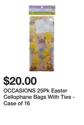 Dollarama OCCASIONS 25Pk Easter Cellophane Bags With Ties - Case of 16 offer