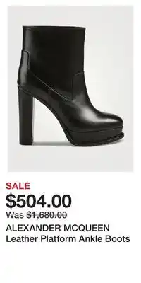 Holt Renfrew ALEXANDER MCQUEEN Leather Platform Ankle Boots offer