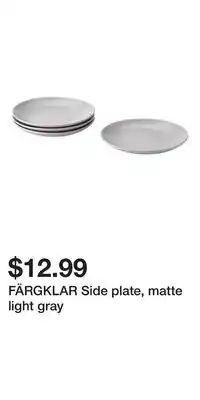 IKEA FÄRGKLAR Side plate, matte light gray offer