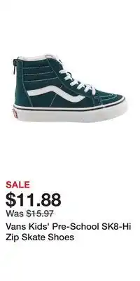 Sport Chek Vans Kids' Pre-School SK8-Hi Zip Skate Shoes offer