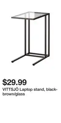 IKEA VITTSJÖ Laptop stand, black-brown/glass offer