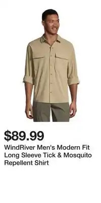 Mark's WindRiver Men's Modern Fit Long Sleeve Tick & Mosquito Repellent Shirt offer