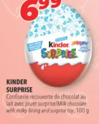 Familiprix KINDER SURPRISE Milk chocolate with milky lining and surprise toy offer