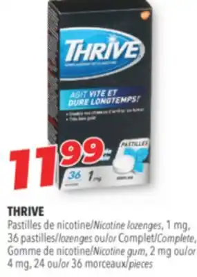 Familiprix THRIVE Nicotine lozenges, 1 mg, 36 lozenges or Complete Nicotine gum, 2 mg or 4 mg, 24 or 36 pieces offer